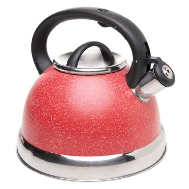 Imagem de LYOR - Chaleira de Indução com Apito 2,5L Granilite Vermelha Aço Inox