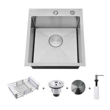 Imagem de Kit Cuba 40X40 E Dosador E Válvula/Escorredor/Tampa Arell