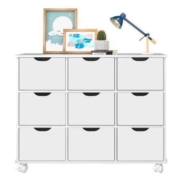 Imagem de Nicho Organizador 9 Gavetas Branco Brilho - Qmovi