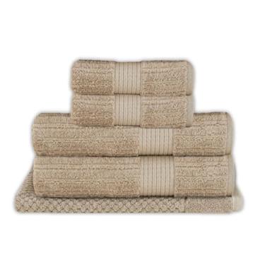 Imagem de Buddemeyer, Jogo Toalha de Banho Buddemeyer 5 Peças Luxo Fio Penteado Premium Alta Absorção Cor:Bege Taupe 1534