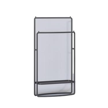 Imagem de porta-toalhas Toalheiro de banheiro sem perfuração chão(Preto)