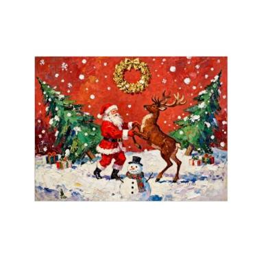 Imagem de Natal Quadro em tela-Homem cervo dançando-Imagem moderna decoração casa-Pôster impressões para sala estar 60x80cm24x31in Sem Moldura