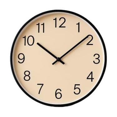 Imagem de Relogio de Parede, Moderno Clássico Minimalista, Escritório Relógio de Parede Silencioso Pilha, 24cm, 30cm Ou 40cm(Bege/Preto 30cm)