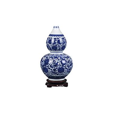 Imagem de fanquare Jingdezhen - Vaso de porcelana, design de cuia feito à mão, vaso decorativo, 28 cm