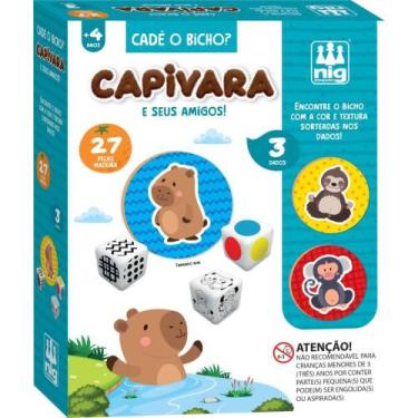 Imagem de Brinquedo Educativo Cadê o Bicho Capivara com 27 Peças em Madeira - Ni