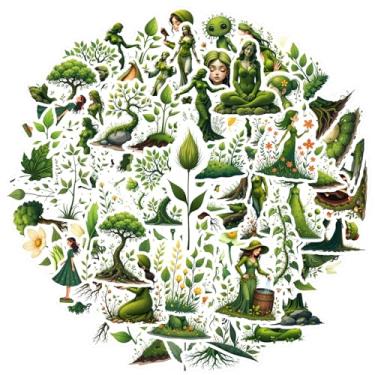 Imagem de 70 peças, natureza, plantas, vegetação, ecológica, floresta, artigos de papelaria, adesivos de recompensa de professores, materiais ecológicos, materiais escolares para laptop, álbum de recortes