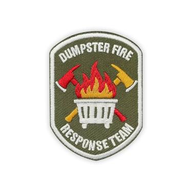 Imagem de MEIYSTICK Remendos bordados Dumpster Fire Response Team Hook and Loop para mochilas, chapéus, colete para cães, tamanho 7,6 cm, aplique tático para roupas, adesivos de bordado de bombeiro do time