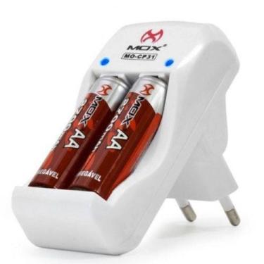 Imagem de Carregador De Pilhas Aa Aaa 9v Biv Auto Stop C/ 2 Aa - Mo-cp31 - Mox -