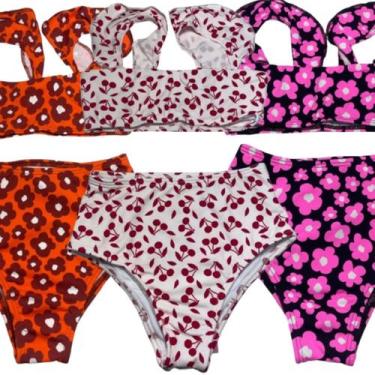 Imagem de KIT 3 Biquini Babadinho Infantil Estampado Vekyo Confortavel Básica Pi