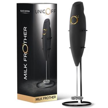 Imagem de Milk Frother Unicoff Electric Matte Black com livro de receitas
