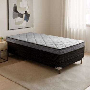 Imagem de Cama Box Solteiro com Pés em Madeira Maciça Pasquale - Paropas by Ecos