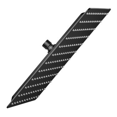 Imagem de Chuveiro de chuva, cabeça de chuveiro quadrada de 8 polegadas, taxa de fluxo de 1,8 GPM, chuveiro de chuva (Matte Black, 12 polegadas)