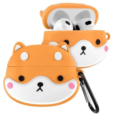Imagem de Boaretiu Capa para Airpods 3ª capa com desenho fofo Kawaii - com chaveiro, design engraçado, capa para meninas, adolescentes e mulheres, capas para Air Pods 3, cachorro fofo