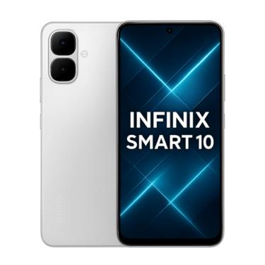 Imagem de Smartphone Celular Infinix Smart 10,64GB,3GB RAM,Tela 6,6,Android 13,Cam 50MP,Bat 5000mAh,Dual SIM, Prata