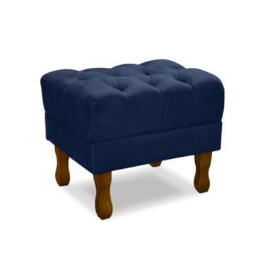 Imagem de Puff Retrô Decorativo Vit Decor – Estrutura em Madeira de Eucalipto, Espuma D-26 e Revestimento em Suede Aveludado, Design Clássico com Pés Palito para Sala, Quarto e Escritório (Capuccino)