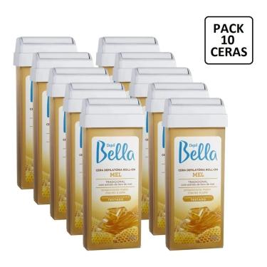 Imagem de Kit 10 Refil Cera Roll-On 100G Depilação Depil Bella Mel