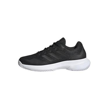 Imagem de adidas Tênis feminino Gamecourt 2.0, Preto/Preto/Prata Metálico, 37