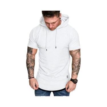Imagem de Camiseta Masculina de Verão - Manga Curta, Casual, com Capuz, BR-G, Br