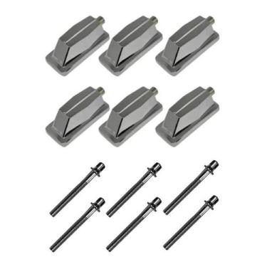 Imagem de Kit 6 Canoas Tom Caixa Cromo 19.07 + 6 Parafusos 51 X 6Mm M6 - Spankin