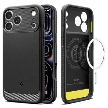 Imagem de Capa Spigen para iPhone 17 Pro Max, Rugged Armor [MagFit] projetada para Apple iPhone 17 Pro Max - Preto Fosco