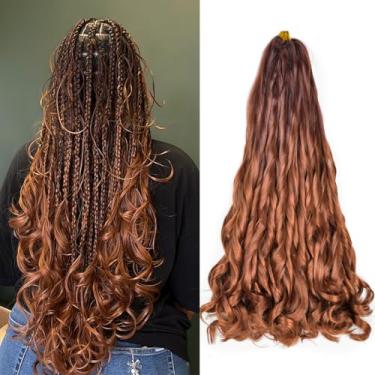 Imagem de Vitorish Pacote Com 8 Extensões De Cabelo Cacheado Francês Trançado, 22" Soltas, Onduladas E Saltitantes Pontas, 75G/Pacote, Crochê Sintético Para Mulheres Negras (22", Pacotes, Ot33/30)