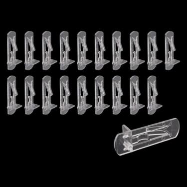 Imagem de Sscon 20 peças de clipes de suporte autotravantes de pino de prateleira de 5 mm clipes de prateleira de plástico transparente para placa de 5/20.3 cm de espessura