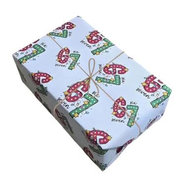 Imagem de Vaveren Papel de embrulho de Natal para buquê de flores, material para embrulhar presentes, suprimentos para festas de Natal, 50 x 89 cm (20 x 35 polegadas), Style D