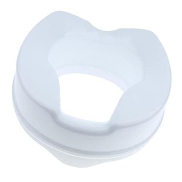 Imagem de Elevação de assento de vaso sanitário portátil - 10 cm branco | Capacidade de 136 kg | Serve para cômodos redondos padrão | para idosos e deficientes físicos | Fácil de limpar