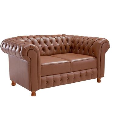 Imagem de Namoradeira Chesterfield Bourbon 2 Lugares Via Encanto Courano Marrom