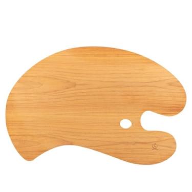 Imagem de Cappelletto Paleta de tinta contrapeso para artistas destros - madeira Okoumè, 45,7 cm x 61 cm, feita à mão na Itália, palete de pintura leve com design ergonômico e enorme área de mistura