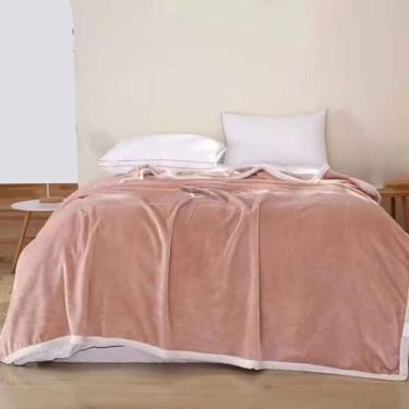Imagem de Cobertor de lã ponderado para cama adulto longo duplo solteiro para sofá macio confortável lavável na máquina para uso na primavera e outono (rosa 2.150 x 200 cm)