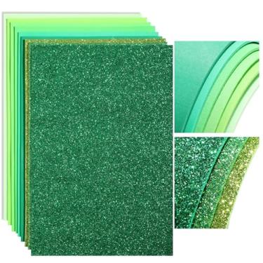 Imagem de Feifeiya Pacote com 48 folhas de espuma vinílica acetinada para artesanato, 19 x 29 cm, cores sortidas, glitter, papel de espuma brilhante para salas de aula, scrapbook, presente, cortadores, cartões