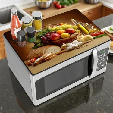 Imagem de Capa de microondas, resistente ao calor, antiderrapante, protetor de balcão, não apagável, impermeável, para lavadora, geladeira de micro-ondas (frutas, 45 x 35 cm)