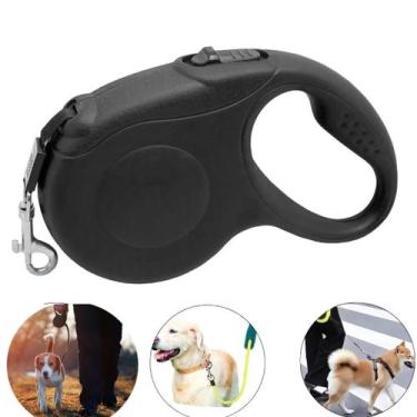 Imagem de Coleira Guia Retrátil Pet 5M Para Passeio Cachorro/Gato 15Kg - ROMI