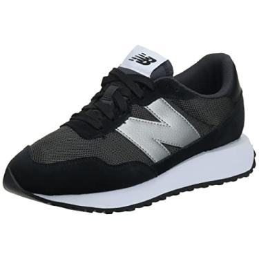 Imagem de New Balance Tênis feminino 237 V1, Preto/Prata Metálico, 10.5