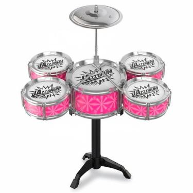 Imagem de Mini Bateria Infantil Instrumento De Brinquedo Musical Com Prato Tambo