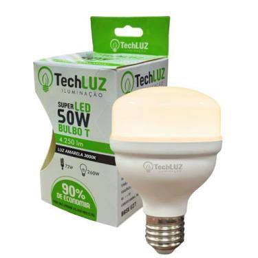 Imagem de Lâmpada Led Bulbo 50w Alta Potência Bivolt Branco Quente Techluz