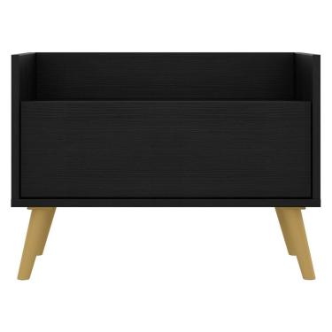 Imagem de Gabinete Armário Banheiro 60 Cm com Pés Retrô Preto Natural