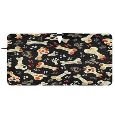 Imagem de Blueangle Para-brisa Dog Bones - 149.9 cm x 76.2 cm Dobrável Carro Frontal Para-sol Bloqueia Raios UV Viseira de Sol (713)