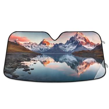 Imagem de ATTX Pára-brisas de carro de flores silvestres coloridas 144.8 cm x 80.0 cm escudo solar universal com proteção UV, persiana de janela frontal automática dobrável para caminhões Sedans SUVs #433