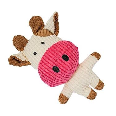 Imagem de Generic Brinquedo de Pelúcia para Cães, Brinquedo Interativo Resistente à Mordida para Cães e Gatos, Suprimentos para Animais de Estimação (Vaca)