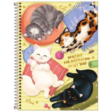 Imagem de Caderno Universitário 1 Matéria Purrfect Cats Gato - Tilibra