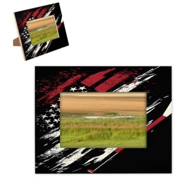 Imagem de hongjinglin Porta-retrato de 20,3 x 25,4 cm com design de madeira, moldura americana com tapete para parede e mesa, para decoração de casa e amigos da família, ideias de presente de casamento