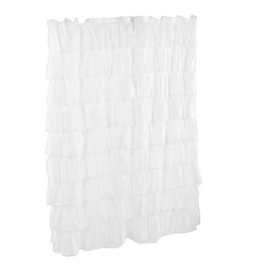 Imagem de Zerodis Cortina de Chuveiro Vintage, Conjuntos de Cortinas de Chuveiro de Banheiro de Tecido Com Ganchos e Forro de Decorativo Com Babados Frontais de Malha Transparente para Decoração de Banheira