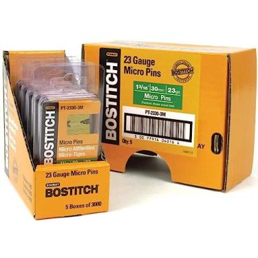 Imagem de BOSTITCH Pregos de pino, 23G, 3,5 cm, pacote com 3000 (PT-2330-3M)