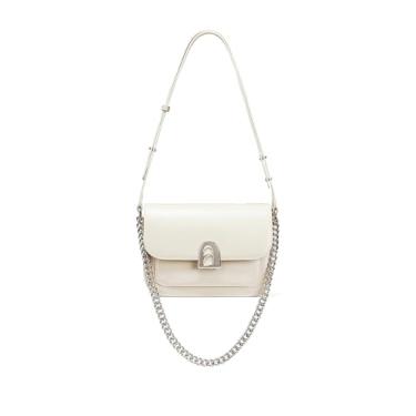 Imagem de Bolsa transversal feminina de couro LA FESTIN com alça ajustável e bolsas de mão de designer moderno, Marfim