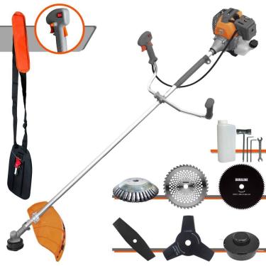 Imagem de Máquina de Cortar Grama Lateral À Gasolina Tekna RL520P 52cc 2HP de Potência 10.000rpm Roçadeira Multifuncional Completa Com 6 Opções de Cortes