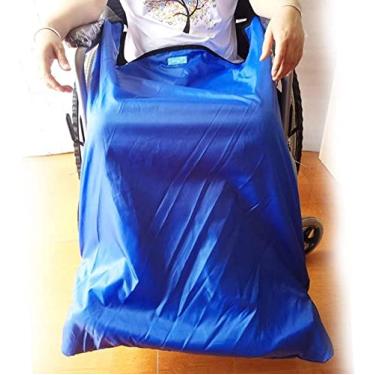 Imagem de YYBOES Cobertor para cadeira de rodas - Capa aconchegante para cadeira de rodas forrada com lã à prova d'água, tecido externo à prova de vento e forro de veludo quente, com bolsos para os pés