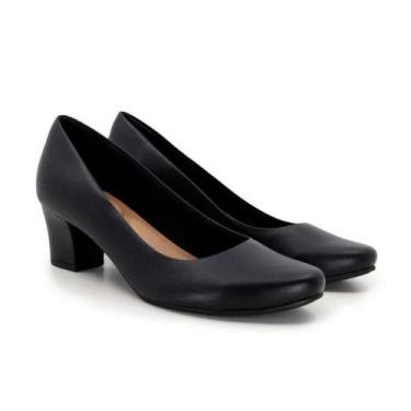 Imagem de Sapato Feminino Salto Médio Usaflex Q6692-001, Preto, 38