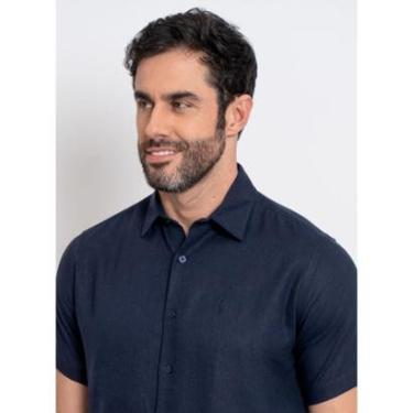 Imagem de Camisa Linho Aleatory Manga Curta Show Marinho-Masculino